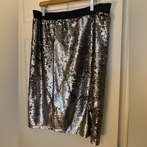 Worthington Sequin Black and Silver Skirt xl